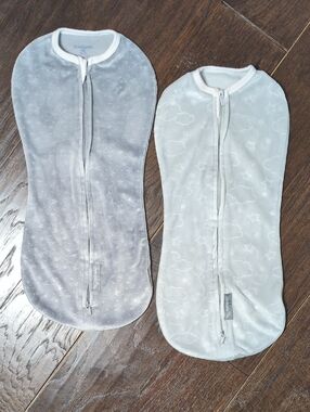 Swaddle Me Size Newborn Baby Swaddles Gray Lot Of 2